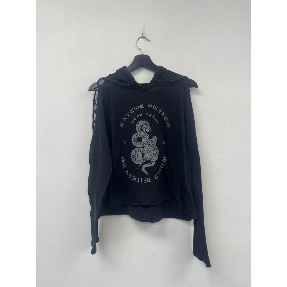 Taylor Swift Shirt Womens Medium‎ Black Reputation Stadium Tour Hooded Tee